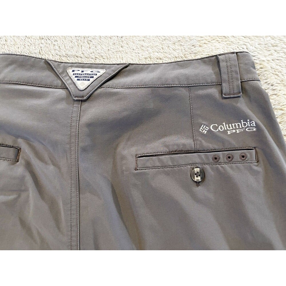 Columbia PFG Men’s Gray Shorts 32 Performance Fishing Hiking Mesh Pockets EC